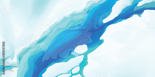 a frozen glacier with pure blue water