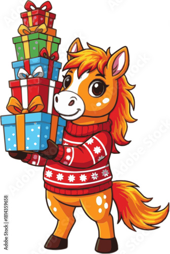 Fiery foal holding a high box tower