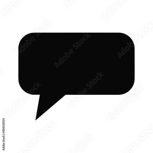 Black speech bubble icon on white background chat bubble dialogue box