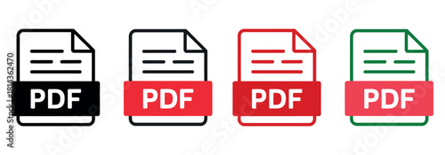 Download PDF icons in multiple colors for seamless integration into your professional documents and vibrant website designs offering versatility and style.