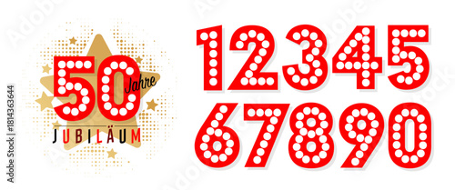 50 Jahre Jubiläum und Zahlen auf Deutsch für die Jubiläumsfeier