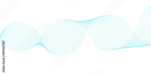A concept illustration of blue cotton swabs and a plastic bottle with a light, wave-like spiral design on a blue backdrop