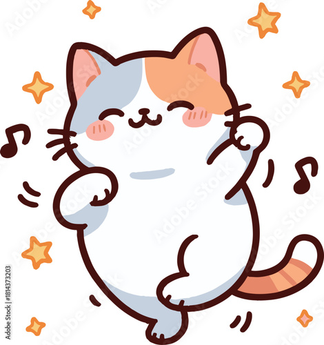踊る猫のイラスト