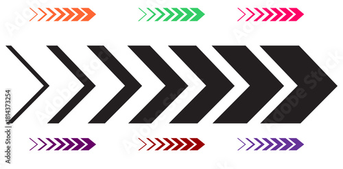 Abstract arrow speed icon. Sideways Arrow icon Striped direction sign, Turn right symbol. Data transfer technology concept. Vector element