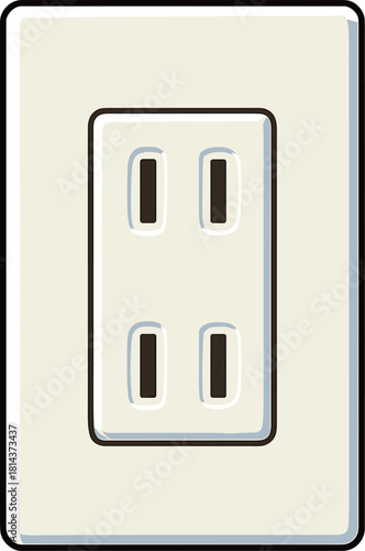 コンセントの差込口のイラスト