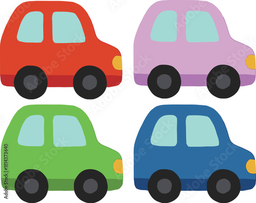 かわいい4種類の車のイラスト