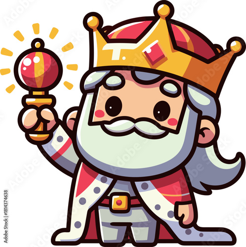 二頭身の王様のイラスト