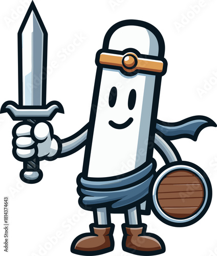 剣と盾を持ったキャラクターのイラスト