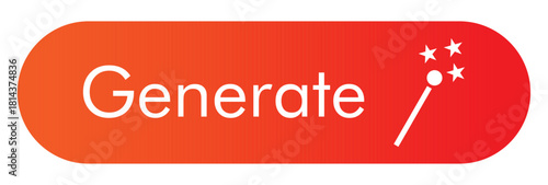 ai generate button. generative artificial intelligence icon with magic wand and star symbol. for app, website, ui, ux design. transparent png and vector illustration.