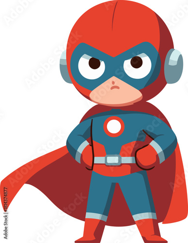 赤と青の覆面ヒーローのイラスト