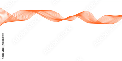 orange colour ribbon isolated on white