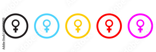 Female icon button. Gender icon symbol. Woman icon sign. Web icons set