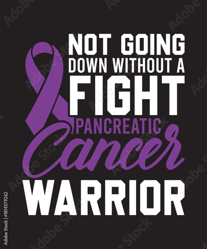 Pancreatic Cancer Awareness Warrior Fight Ribbon Design