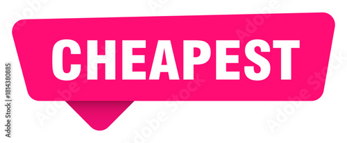 cheapest magenta sticker isolated on transpatent background. cheapest sign