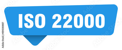 iso 22000 sticker. iso 22000 blue sign isolated on transpatent background