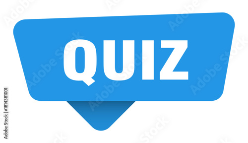 quiz sticker. quiz blue sign isolated on transpatent background
