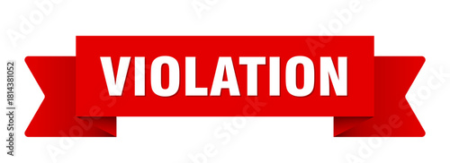 violation ribbon isolated on transparent background. violation ribbon