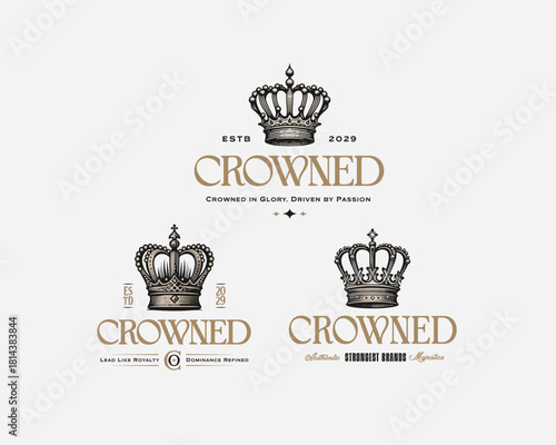vintage classic majestic king crown logo