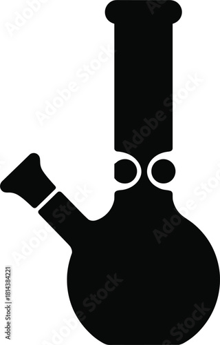 Black silhouette icon of a bong water pipe for smoking cannabis marijuana