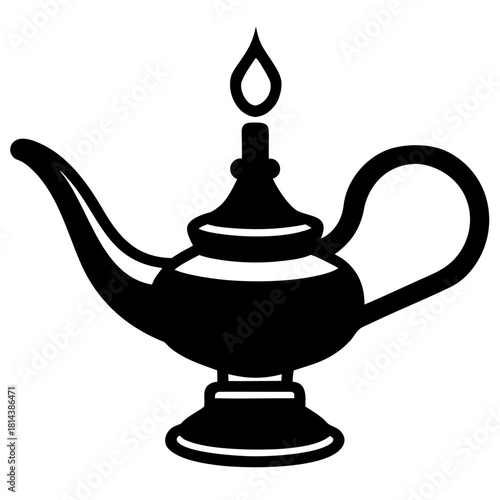 oil lamp isolated on white