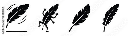dancing feather funny 2026 silhouette funny vector illustration