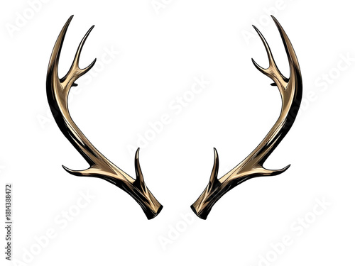 deer, antlers, vector, icon, silhouette, outline, horns, stag, buck, elk, reindeer, wildlife, nature, forest, wild, rustic, tribal, majestic, strong, powerful, creature, animal, woodland, wilderness, 