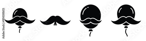 funny moustache balloon 2026 silhouette funny vector illustration