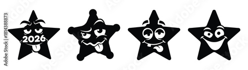 funny star with silly silhouette funny vector illustration