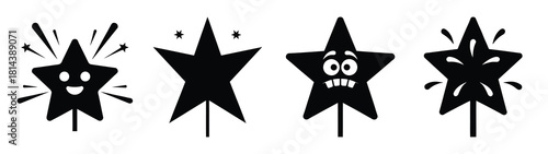 goofy fireworks star 2026 silhouette funny vector illustration