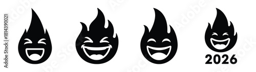 laughing candle flame 2026 silhouette funny vector illustration