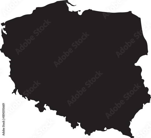 Simplified Silhouette Map of European Nation