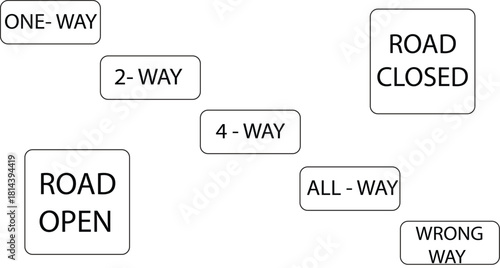 Versatile icon set with diverse color options and classic typography