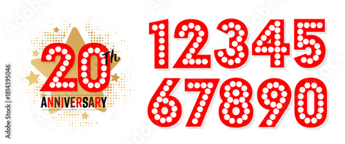 20th Anniversary and numbers for anniversary celebration