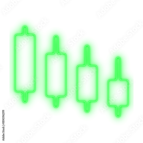 Green Bearish Candlestick Lineup for Portfolio Hedging Pages and Scenario Analysis Slides