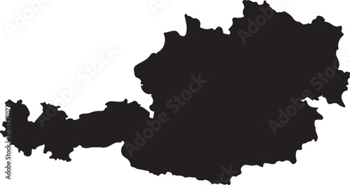 Austria Map Black Silhouette Vector Graphic