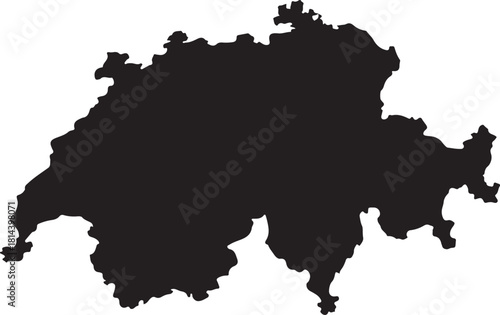 Switzerland Silhouette on White