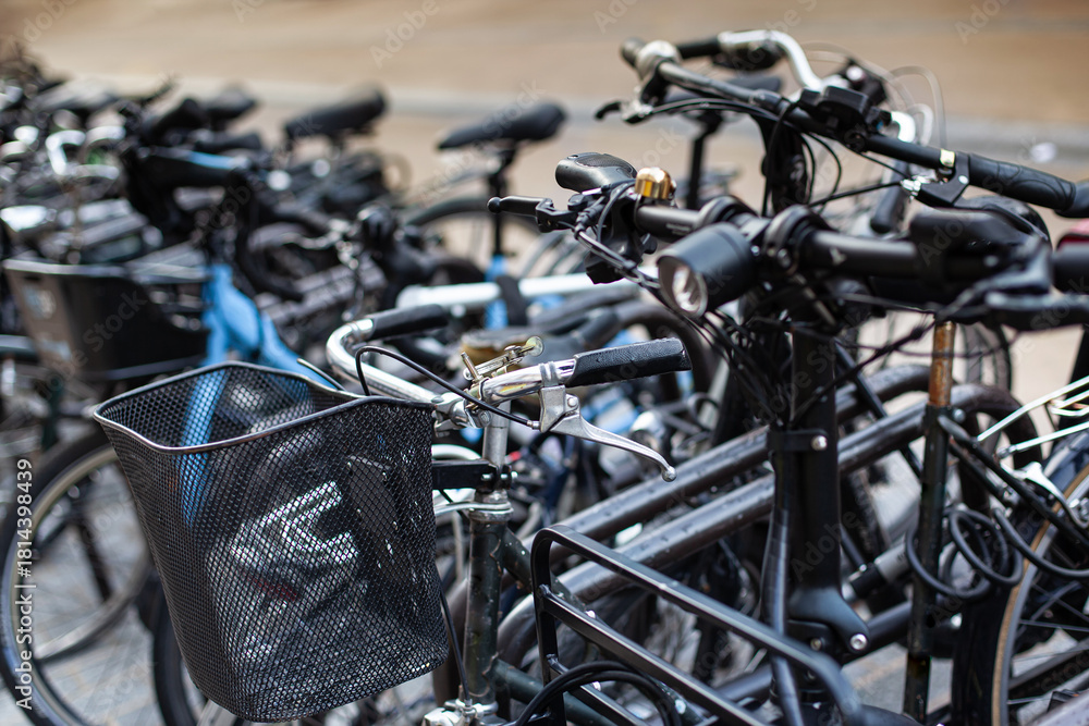 Fototapeta premium A tangle of bicycles in the city