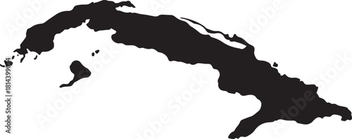 Black Outline of a Island Map