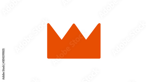 Simple Orange Crown Icon on White Background - Minimalist Flat Design Vector Symbol of Royalty, Success, and Premium Quality