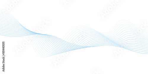 Blue line wave and abstract white background design