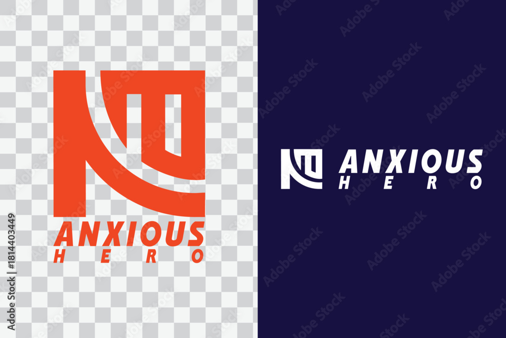 Fototapeta premium Bold Modern “Anxious Hero” Logo Design