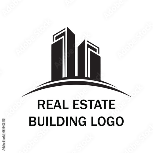 Modern Real Estate Building Logo Design with Skyscraper Icon