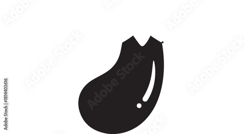 Minimalist black teardrop shape icon silhouette on white background.