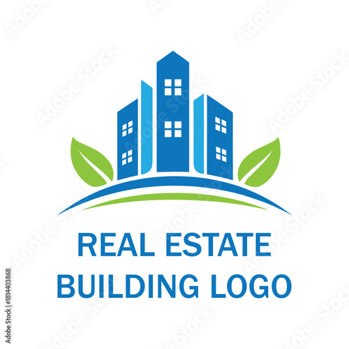 Real Estate Building Logo with Eco Friendly Design
