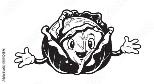 Playful cartoon crab mascot with friendly smile and claws by the sea.