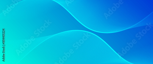 Abstract blue long vector banner. Wavy minimal trendy background. abstract wavy lines blue background.