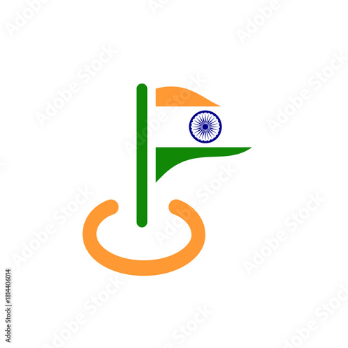 India Flag Map Market Icon