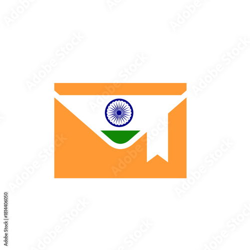 India Flag Marked Mail In Icon