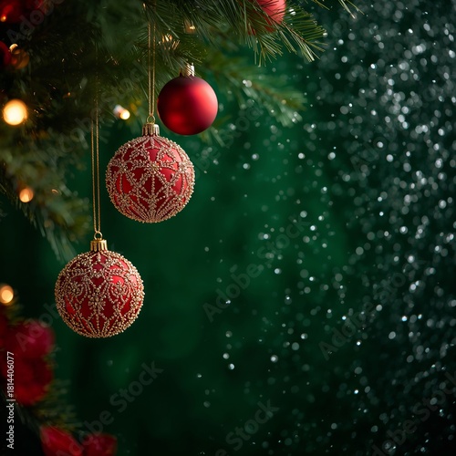 Colorful Christmas Ornaments Hang on a Decorated Tree With Soft Lights and a ...