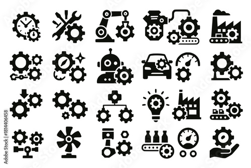 Robot icons for automation and intelligent systems